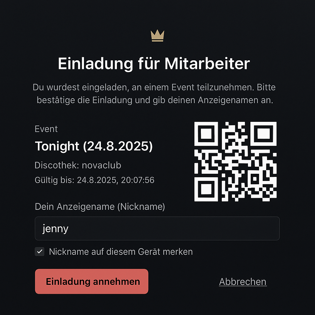 Mitarbeiter App QR-Scan
